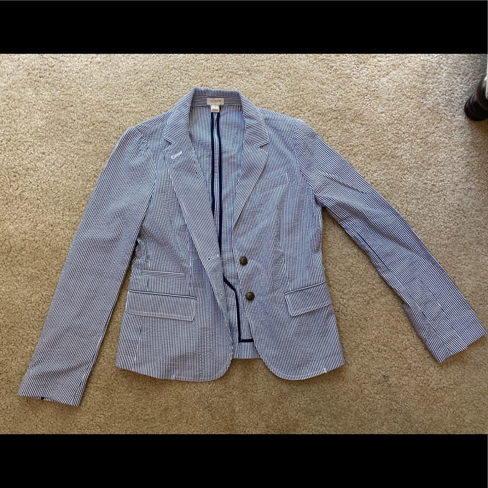 J. Crew schoolboy seersucker blazer size 4